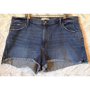 Abercrombie & Fitch Jeans Shorts Size 35 The Mom High Rise Curve Love Distressed